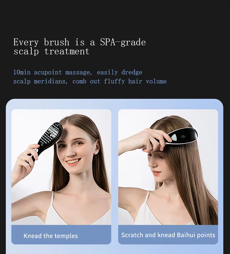 multi functional red light hair brush