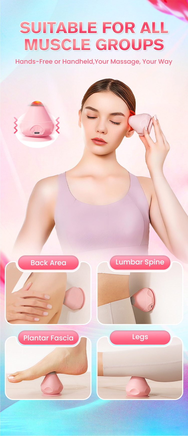 masseur à boule vibrante à adsorption électrique pour fascia